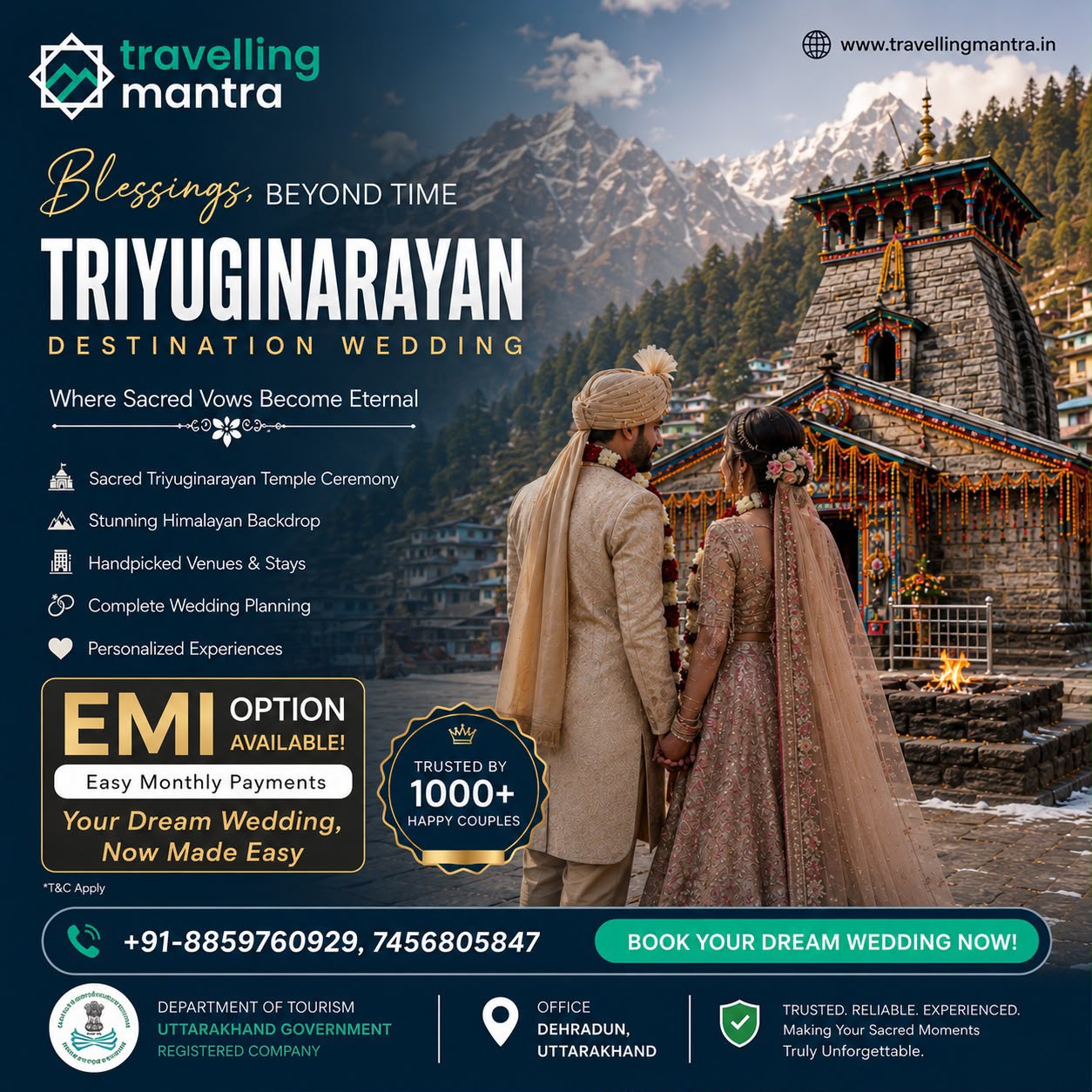 Triyuginarayan Temple Destination Wedding 2027