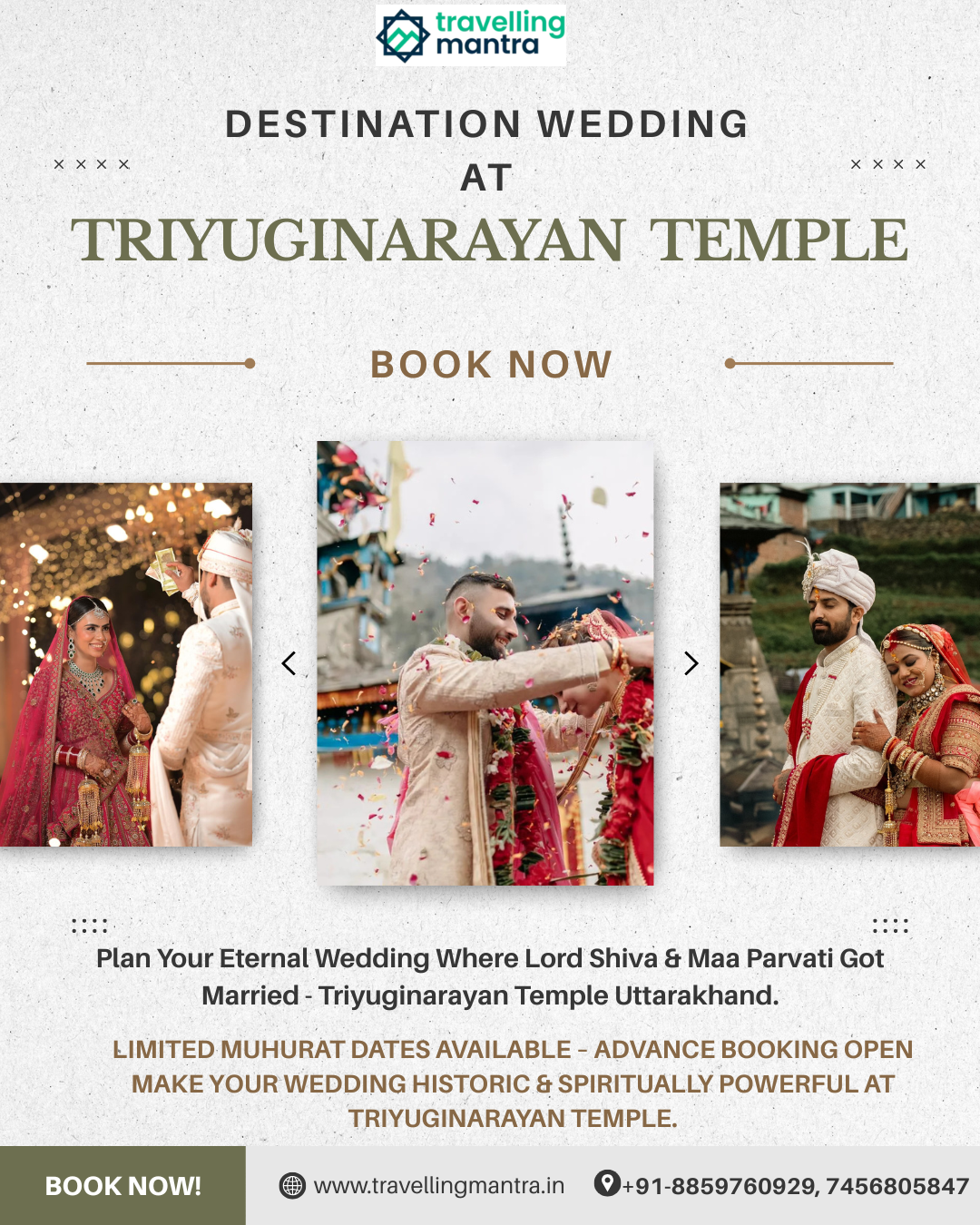 Triyuginarayan Temple Destination Wedding Complete Guide Cost Packages and Booking with Travelling Mantra